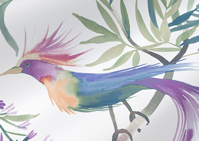 Birds of Paradise, White - Roller Blind - Image 4